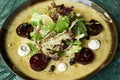 Beet Salad with Goat Cheese, Candied Walnuts, Spring Greens Royalty Free Stock Photo