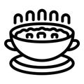 Beet soup bowl icon outline vector. Ukrainian borsch