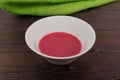 Beet soup with wine on a table Royalty Free Stock Photo