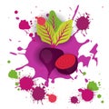 Beet Vegetable Logo Watercolor Splash Design Fresh Natural Food