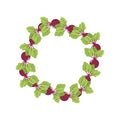 Beet wreath. Fresh vegetables. Organic food. Vector illustration on white background.