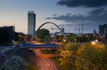 Beetham tower and Arch bridge Royalty Free Stock Photo