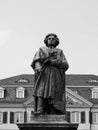 Beethoven Denkmal (1845) in Bonn, black and white