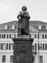 Beethoven Denkmal (1845) in Bonn, black and white