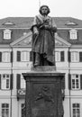 Beethoven Denkmal (1845) in Bonn, black and white
