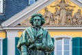 Beethoven Monument by Ernst Julius HÃÂ¤hnel, large bronze statue of Ludwig van Beethoven unveiled on MÃÂ¼nsterplatz in 1845 on the Royalty Free Stock Photo
