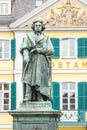 Beethoven Statue and Bonn Main Post Office Royalty Free Stock Photo