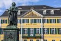 Beethoven Statue and Old Post Office Building in Bonn, Germany