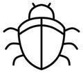 Beetle black line icon. Bug symbol. Insect sign