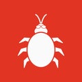 The beetle and bug icon. Acarid, insect, virus symbol. Flat