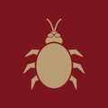 The beetle and bug icon. Acarid, insect, virus symbol. Flat