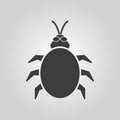 The beetle and bug icon. Acarid, insect, virus symbol. Flat