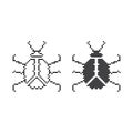 Beetle, bug, insect pest. Pixel art 8 bit vector icon illustration