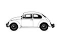 Beetle Car Illustration Side View Isolated Graphic