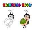 Beetle cartoon coloring book isolated on white background Royalty Free Stock Photo