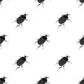 Beetle is a coleopterous insect.Arthropods insect, beetle single icon in black style vector symbol stock isometric