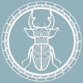 Beetle deer paper. Laser cut. Set template for laser cutting and Plotter. Vector illustration. Pattern for the laser cut, plotter Royalty Free Stock Photo