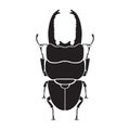 Beetle, Dorcus titanus titanus silhouette insect symbol Royalty Free Stock Photo