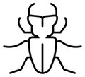 Beetle icon. Thin line insect black symbol