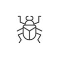 Beetle insect line icon