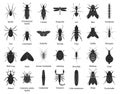 Beetle isolated black set icon. Vector black set icon insect . Vector illustration beetle on white background. Royalty Free Stock Photo