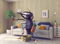 The beetle in the living room Royalty Free Stock Photo