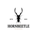 beetle logo design simple silhouette insect animal illustration template vector