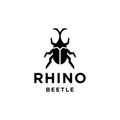 Beetle logo Vector icon design, Illustration of Japanese male stag beetle insect with horn