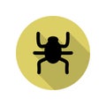 beetle long shadow icon. Simple glyph, flat vector of web icons for ui and ux, website or mobile application