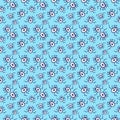 Beetle pattern design. Insects seamless background. Textile pattern or wrapping paper. Simple spiders texture in blue