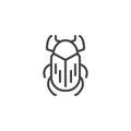 Beetle pests line icon