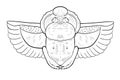 Beetle scarab with wings. Ancient Egyptian culture