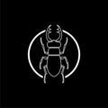 Beetle stag icon isolated on dark background