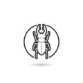 Beetle stag icon with shadow