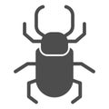 Beetle stag solid icon, Insects concept, stag-beetle sign on white background, large beetle with branched jaws icon in