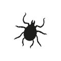 Beetle tick in trendy flat style isolated. Stock Vector illustration.