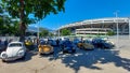 Beetle volkswagen car meeting in front of Maracana stadium