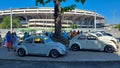Beetle volkswagen car meeting in front of Maracana stadium