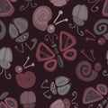 beetles, butterflies, snails