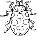 Beetles insects separately on a white background coloring book for children sketch doodle hand
