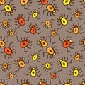 Beetles pattern design. Spiders seamless background. Textile pattern or wrapping paper. Simple beetles texture Royalty Free Stock Photo