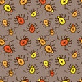 Beetles pattern design. Spiders seamless background. Textile pattern or wrapping paper. Simple beetles texture