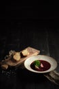 Beetroot borsch. catering menu