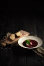 Beetroot borsch. catering menu