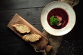 Beetroot borsch. catering menu