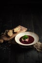 Beetroot borsch. catering menu