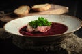 Beetroot borsch. catering menu