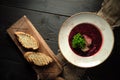 Beetroot borsch. catering menu