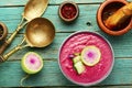 Beetroot cream soup Royalty Free Stock Photo