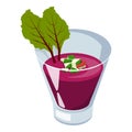 Beetroot gazpacho. Vector illustration on a white background.